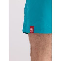 Shorts ALPHA INDUSTRIES "Alpha Industries Men - Basic Swim Short" Gr. L, Normalgrößen, blau (blau lagoon), Herren, Shell/Lining: 100% Polyester, Hosen