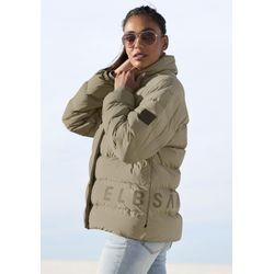 Steppjacke ELBSAND, Damen, Gr. L/40, grün (khaki), Web, Steppware, Obermaterial: 100% Polyester. Futter: 100% Polyester. Füllung: 100% Polyester, unifarben, casual, comfort fit hüftbedeckend, Langarm Bündchen mit innenliegendem Gummizug, Jacken, mit hochschließendem Kragen