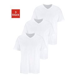 T-Shirt H.I.S Gr. 6/L, weiß Herren Shirts mit V-Ausschnitt aus Baumwolle, Unterhemd, T-Shirt