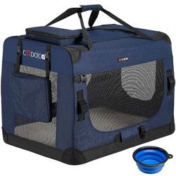 Cadoca® Tiertransportbox L 70x52x50cm navyblau