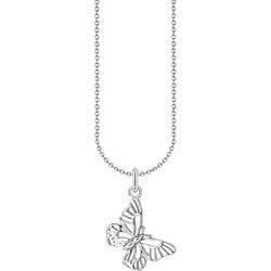 Kette mit Anhänger THOMAS SABO "Schmetterling-Anhänger, KE2223-001-21-L45V" Halsketten Gr. 45, Silber 925 (Sterlingsilber), silberfarben Damen