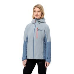 Funktionsjacke JACK WOLFSKIN "EAGLE PEAK 2L JKT W", Damen, Gr. L, blau (soft blau), Obermaterial: 100% Polyester. Futter: 100% Polyester. Futter 2: 100% Polyester, sportlich, Jacken, wasserdicht, winddicht, atmungsaktiv