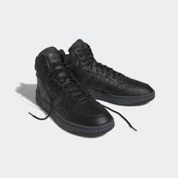 Sneaker ADIDAS SPORTSWEAR "HOOPS 3.0 MID LIFESTYLE BASKETBALL CLASSIC FUR LINING WINTERIZED" Gr. 41, schwarz (core schwarz, carbon, cloud weiß), Synthetik, Textil, Schuhe