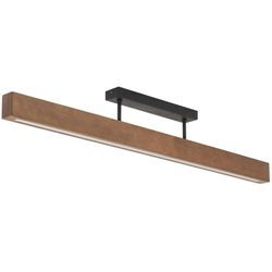 Deckenlampe Metall Holz led Schwarz Walnuss länglich 3000 k warmweiß 2807 lm Modern Deckenleuchte