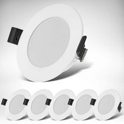 B.k.licht - 6x led Einbaustrahler flach 230V Set Einbauleuchten Bad IP44 Deckenspots weiß 4W