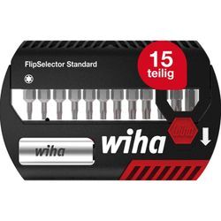 Wiha - Bit Set FlipSelector Standard 25 mm torx® 13-tlg. 1/4', Bitsatz mit magnetischem Universalhalter in praktischer Box, öffnen per Knopfdruck