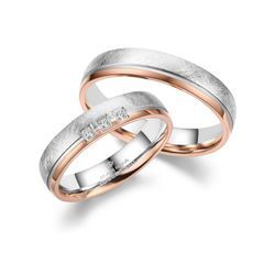 Verlobungsring MARRYA "Edelstahl Ringe Trauringe Eheringe Partnerringe" Gr. 48, rosa (damen ring, silber, rosé), Fingerringe, Damen, 48, Edelstahl