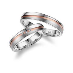 Verlobungsring MARRYA "Titan Ringe Trauringe Eheringe Partnerringe" Gr. 48, rosa (damen ring, silber, rosé), Fingerringe, Damen, 48, Titan