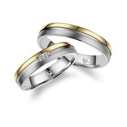 Verlobungsring MARRYA "Titan Ringe Trauringe Eheringe Partnerringe" Gr. 48, gold (damen ring, gold, silber), Fingerringe, Damen, 48, Titan