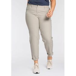 Chinohose KJBRAND "Betty Chino" Gr. 48 (24), K-Gr, beige, Damen, Web, Obermaterial: 60% Baumwolle, 37% Polyamid, 3% Elasthan, Hosen, mit Komfortbund