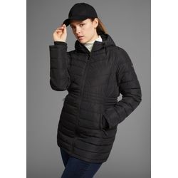 Steppjacke POLARINO, Damen, Gr. 42, schwarz, Web, Obermaterial: 100% Polyester. Futter: 100% Polyester. Wattierung: 100% Polyester, sportlich, Langarm Rippstrickbündchen, Jacken, für Übergang und kühle Tage, atmungsaktiv, wasserabweisend