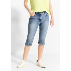 Jeansshorts CECIL "TORONTO" Gr. 25, N-Gr, blau (light blau wash), Damen, Obermaterial: 79% Baumwolle, 10% Polyester, 9% Viskose, 2% Elasthan, unifarben, Jeans, mit dekorativen Nähten