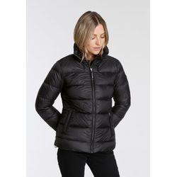 Daunenjacke POLARINO, Damen, Gr. 34, schwarz (daunenjacke aus nachhaltigem material), Web, Obermaterial: 100% Polyamid. Futter: 100% Polyester. Wattierung: 80% Daunen, 20% Federn, sportlich, Jacken, für den Winter, aus leichtem Webmaterial, mit hohem Stehkragen