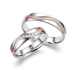 Verlobungsring MARRYA "Silber Ringe Trauringe Eheringe Partnerringe" Gr. 48, rosa (damen ring, silber, rosé), Fingerringe, Damen, 48, Silber 925 (Sterlingsilber)