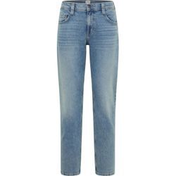 Straight-Jeans MUSTANG "Style Denver Straight", Herren, Gr. 36, Länge 34, 333 mittelblau, Denim/Jeans, 99% Baumwolle, 1% Elasthan, straight fit, Jeans