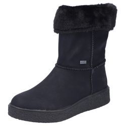 Winterboots RIEKER, Damen, Gr. 40, schwarz, Lederimitat, Textil, unifarben, klassisch, Schuhe, Stiefelette, Plateausohle, mit wasserabweisender riekerTEX-Membran