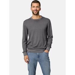 Rundhalspullover BABISTA "Pullover VISTUNO", Herren, Gr. 48, grau (grau melange), Obermaterial: 100% Wolle WO., unifarben, casual, normal, Rundhals, Langarm, Pullover, aus feinster Merinowolle