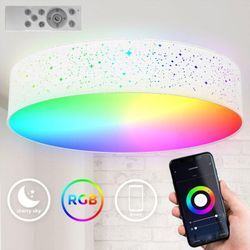 Led wifi Deckenleuchte Stoff Smartdeckenlampe rgb cct 30W 49cm App Fernbedienung - B.k.licht