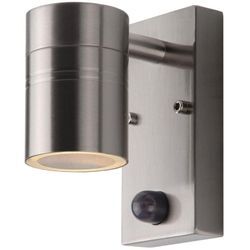 Arne-led ir - Wandstrahler / Wandleuchte Innen/Außen - ø 6,3 cm - led - GU10 - 1x5W 2700K - IP44 - Bewegung und Tag/Nacht-Sensor - Chrom Matt - Lucide