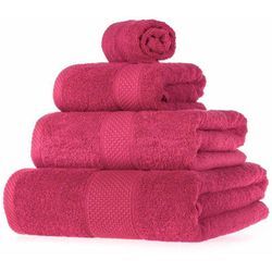 Homescapes - Frottee Handtuch Set 4tlg 100% Baumwolle pink