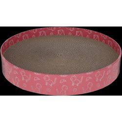 Kerbl Katzenkratzbett Circle aus Pappe (Katzenbett, pink, ¯34cm) 84441