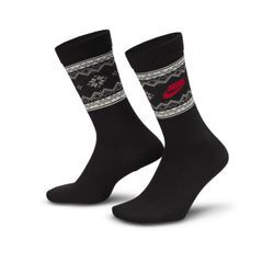 Nike Everyday Essentials Crew-Socken mit Fair-Isle-Muster (1 Paar) - Schwarz