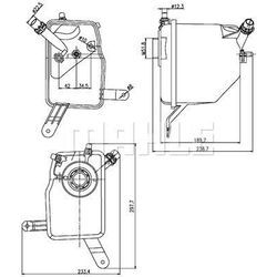 MAHLE Ausgleichsbehälter, Kühlmittel schwarz für BMW 17137519219 17137542986 7519219 CRT 205 000S