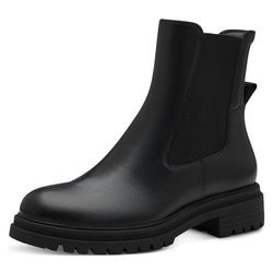 Chelseaboots TAMARIS Gr. 37, schwarz Damen Schuhe Blockabsatz, Combat-Boots, Stiefelette mit Stretcheinsatz Bestseller