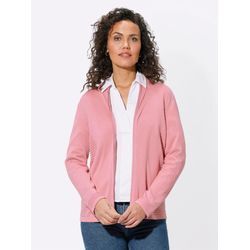 Strickjacke CASUAL LOOKS, Damen, Gr. 36, rosa (rosenquarz), 50% Baumwolle, 50% Polyacryl, unifarben, Langarm, Strickjacken