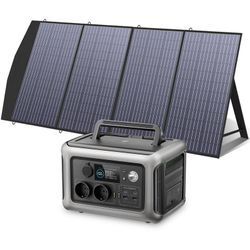 Solargenerator R600, 2x 600W (1200W Spitze) ac Ausgang Tragbare Powerstation mit 200W Solarpanel, 299WH LiFePO4 Batterie, Mobile Stromversorgung für