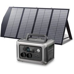 Portable Power Station Solar Generator With 140W Solar Panel for Garden Party Travel Camping Motorhome Emergency Allpowers R600