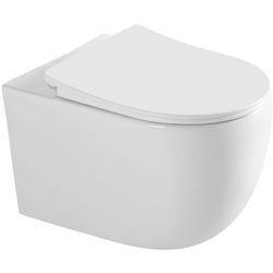 Horow - Hänge wc Spülrandlos wc Set aus Keramik-Hängetoilette mit Softclose WC-Sitz-Wand wc mit Lotus Effekt Nano Beschichtung--Kloschüssel für Bäder