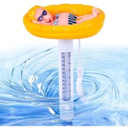 Memkey - Schwimmendes Thermometer, schwimmende Pool-Thermometer, Wasserthermometer in Cartoon-Tierform mit Seil für Innen- und Außenschwimmbäder