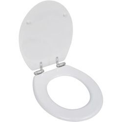 WC-Sitz Toilettensitz,Klobrille mdf Deckel mit Absenkautomatik Design Weiß FSW18898