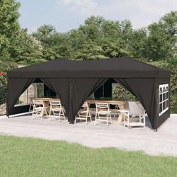 Partyzelt Faltbar, Gartenpavillon, Pavillon Pop-Up, Bierzelt UV-Schutz mit Seitenwänden Anthrazit 3x6 m KLI62486 MaisonChic