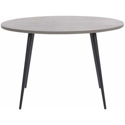 Esstisch Grau / Schwarz ⌀ 120 cm aus MDF-platte und Metall in Betonoptik Wohnzimmer Esszimmer Salon Küche Rund Minimalistisch Modern