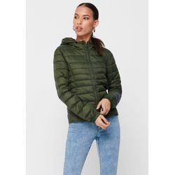 Steppjacke ONLY "ONLTAHOE HOOD JACKET OTW NOOS", Damen, Gr. S (36), grün (colorot forest night), Steppware, Obermaterial: 100% Nylon, unifarben, casual, tailliert, Jacken