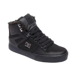 Sneakerboots DC SHOES "PURE HIGH-TOP WC WNT", Gr. 41, schwarz (schwarz, schwarz, schwarz), Leder, unifarben, sportlich, Schuhe, Winterschuhe, Winterboots, Schnürboots, Wintersneaker, gefüttert