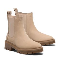 Chelseaboots TIMBERLAND "CORTINA VALLEY MID CHELSEA BOOT", Gr. 36, beige (light beige nubuck), Leder, sportlich, Schuhe, Stiefelette, Winterschuhe, Ankle Boots