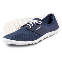 Barfußschuh LEGUANO "Juno", Damen, Gr. 36, blau (navy), Textil, Lederimitat, sportlich, Schuhe Barfußschuh, Schlupfschuh, Bequemschuh mit speziell entwickelter Halbkugel-Sohle