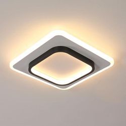 Comely - Moderne LED-Deckenleuchte aus quadratischem Acryl, schwarz und weiß, geeignet für Badezimmer, Wohnzimmer, Schlafzimmer, Küche und Flur - 30W