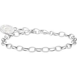 Charm-Armband THOMAS SABO "Schmuck Silber 925 Member Armkettchen Charmista Coin, X0287-007-21" Gr. 19, bunt (silberfarben, weiß), Armbänder, Damen, 19, Silber 925 (Sterlingsilber)