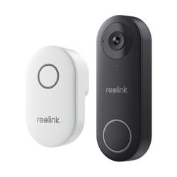 REOLINK Smart Home Türklingel "D340W - 5MP Video-Türklingel & Chime", schwarz (schwarz, weiß), B:16cm H:10,5cm T:17cm, Überwachungskameras, 2,4/5 GHz WLAN, Personenerkennung, 2-Wege-Audio, arbeitet mit NVRs