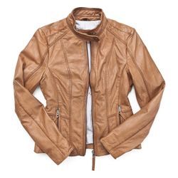 Lederjacke MUSTANG "Sanibel" Gr. L, braun (cognac), Damen, 100% Leder, Lamm / Futter: 100% Baumwolle / Ärmelfutter: 100% Polyester, Jacken