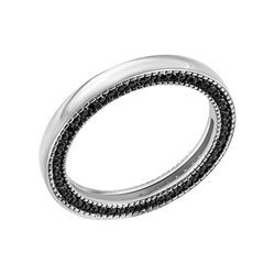 Fingerring CELESTA "925 Silber mit schwarzen Zirkoniasteinen" Gr. 17, silber (silbergrau, schwarz), Fingerringe, Damen, 054 (17,2), Silber 925 (Sterlingsilber)