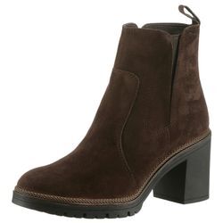 Stiefelette TAMARIS Gr. 36, braun (mokka) Damen Schuhe Blockabsatz, Chelseaboots, Ankleboots mit kleinem Stretcheinsatz