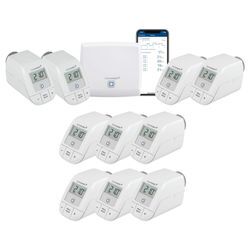 HOMEMATIC IP Heizkörperthermostat "Bundle Starter Set Heizen + 8x Heizkörperthermostat basic", weiß (grundfarbe), 10 St., Heizkörperthermostate, Access Point + 10 x Homematic IP Heizkörperthermostat - basic