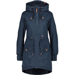 Winterjacke ALIFE & KICKIN "Damen CharlotteAK A", Damen, Gr. L, blau (marine dots), 65% Polyester 35% Baumwolle, Jacken