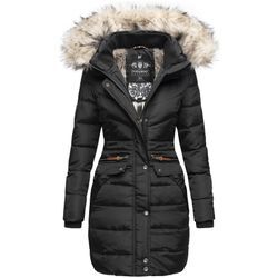 NAVAHOO Damen Stylischer Steppmantel Winter Parka mit edlem Fellimitat Paula