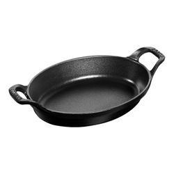 Staub Specialities Auflaufform 21 cm, oval, Schwarz, Gusseisen